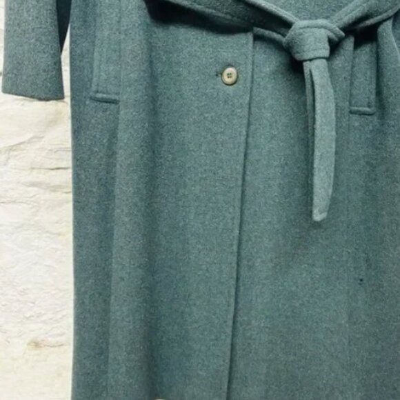 Pendleton 100% Virgin Wool Long Coat Womens Medium Green Vintage Made in USA - Picture 3 of 6